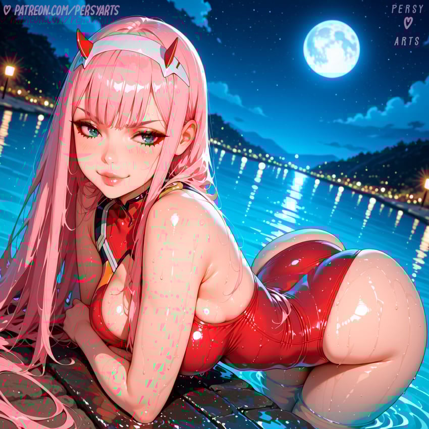 1girls ai_generated arms breasts cleavage covered_nipples covered_pussy darling_in_the_franxx female female_focus girly gorgeous headband horns leaning_forward legs light light-skinned_female light_skin long_hair lovely makeup medium_breasts nature patreon patreon_link patreon_logo patreon_url patreon_username persyarts pink_hair round_ass round_breasts seductive seductive_eyes seductive_look seductive_pose sexually_suggestive sexy solo stable_diffusion swimsuit thick_lips thick_thighs thighs turquoise_eyes water wet wet_clothes wide_hips young_female zero_two_(darling_in_the_franxx)