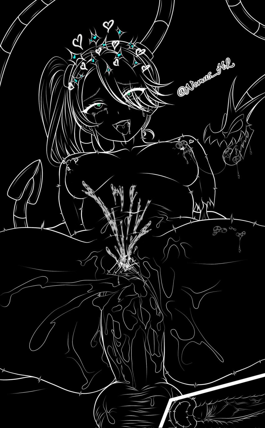 ahe_gao cum cum_in_pussy cum_inside female heart-shaped_pupils human leviathan_(skullgirls) male nomus_hl nude nude_female nude_male sketch skullgirls squigly tears vaginal_penetration video_games zombie