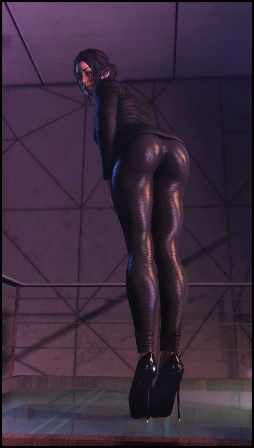 3d ass ass_focus clothed foab30 mass_effect miranda_lawson yoga_pants