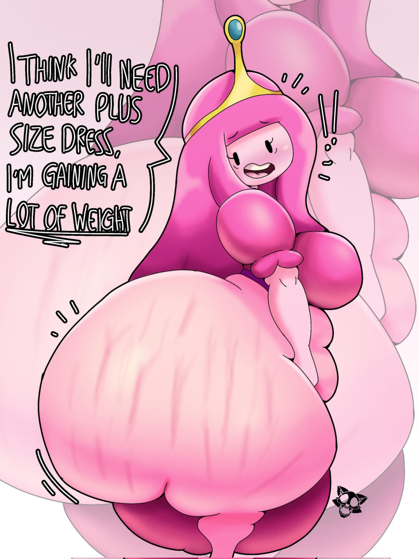 adventure_time cartoon_network crowthemadcat english_text fat female pink_body pink_hair pink_skin princess_bubblegum sole_female tagme tagme_(artist) text