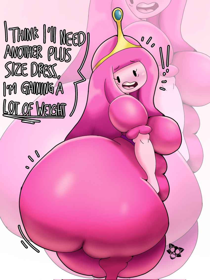 2d adventure_time cartoon_network crowthemadcat english_text fat female full_color fully_clothed no_penetration pink_body pink_hair pink_skin princess_bubblegum sole_female solo solo_female tagme tagme_(artist) text