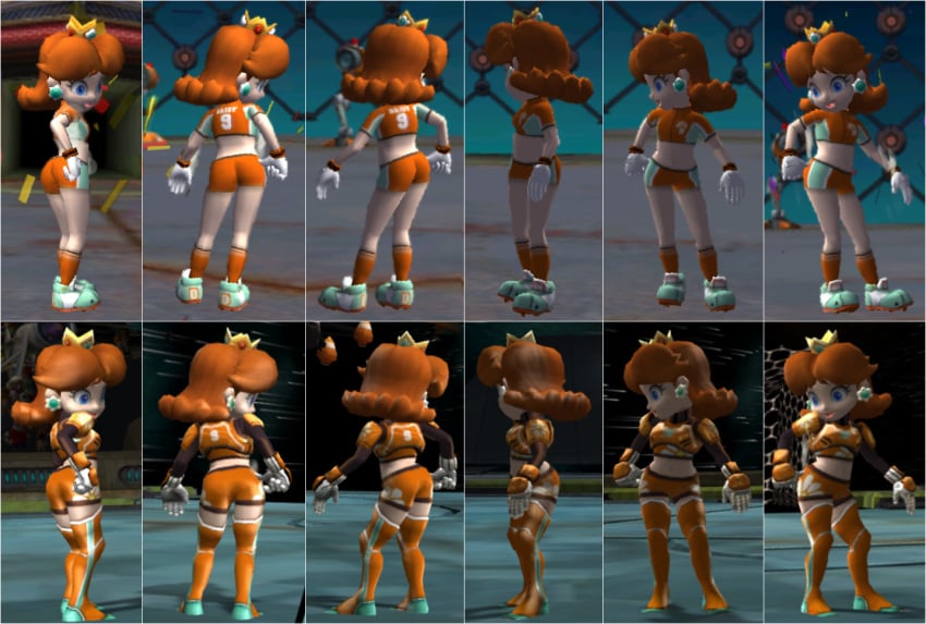 :d armor ass ass_focus ass_up big_ass blue_eyes boots brown_hair buttocks clothing crop_top crown curvaceous curvy_ass curvy_female curvy_hips daisy&#039;s_hot_stuff_(trend) dat_ass earrings fat_ass female flipped_hair flower_earrings flower_ornament footwear fumes gloves hand_on_ass hand_on_hip headwear hips hot_ass huge_ass jewelry large_ass legs long_hair looking_back looking_down mario_(series) mario_strikers mario_strikers_(series) mario_strikers_charged mario_strikers_princess_daisy_side_view_redraw_(meme) midriff navel nintendo open_mouth orange_clothing orange_footwear orange_shirt orange_shorts orange_socks orange_uniform princess_daisy screen_capture seducing seduction seductive seductive_body seductive_pose shoes shorts smile sneakers sniffable_ass soccer_uniform socks standing super_mario_strikers thighhighs touching_own_ass white_gloves