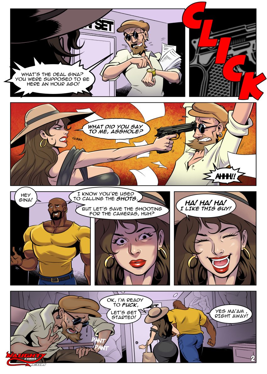 1girls 2d bald big_ass big_breasts big_thighs breasts breasts_bigger_than_head brown_eyes brown_hair bust busty chest comic curvaceous curvy curvy_figure dark-skinned_male digital_media_(artwork) english english_dialogue english_text enormous_breasts female gigantic_breasts gina_giuliani gun gun_to_head henry_horsecock hips hoop_earrings hourglass_figure huge_ass huge_breasts huge_thighs iacolare jacogram large_ass large_breasts large_thighs legs light-skinned_female massive_breasts mature mature_female muscles muscular_male naughty_nights_(comic) naughtycomix ready_to_fuck slim_waist thick thick_hips thick_legs thick_thighs thighs voluptuous waist wide_hips wide_thighs