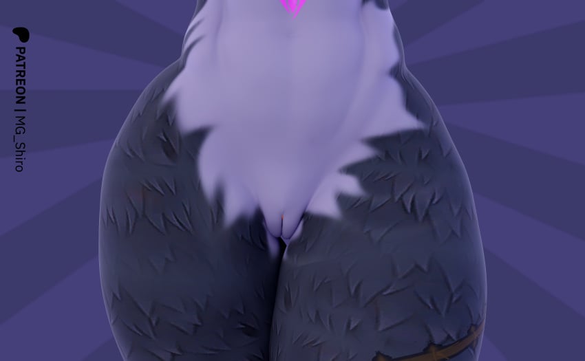 2025 3d_(artwork) absurd_res anthro curvy_figure digital_media_(artwork) epic_games female fortnite genitals hi_res huge_thighs mg_shiro purple_body simple_background solo thick_thighs voluptuous voluptuous_female vulva