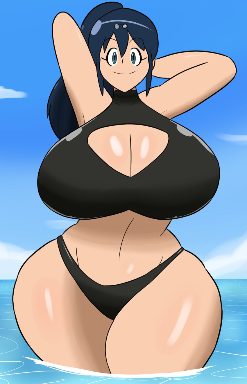 aki_hinata big_breasts bikini cute igphhangout large_breasts pokemon smiling swimsuit thick_ass thighs