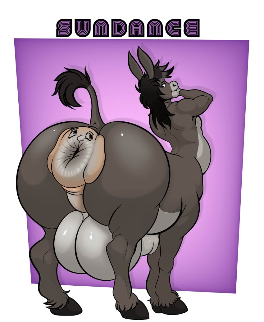 2025 absurd_res animal_genitalia animal_penis anus anus_transformation artist_name asinus balls big_balls black_hair blue_background body_part_transformation border bunnyboi0108 countershading donkey donkey_taur duo equid equine equine_genitalia equine_penis genitals grey_body grey_countershading hair hi_res huge_balls looking_back male mammal nude penis perineum puffy_anus raised_tail simple_background tail taur text white_border