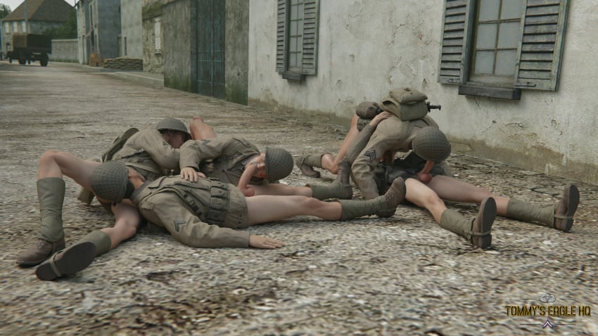 69 army blowjob daisy_chain exhibitionism gay gay_male gay_sex group group_sex medal_of_honor_airborne military oral oral_sex orgy outdoors soldier soldiers tommys_eagle_hq uniform ww2