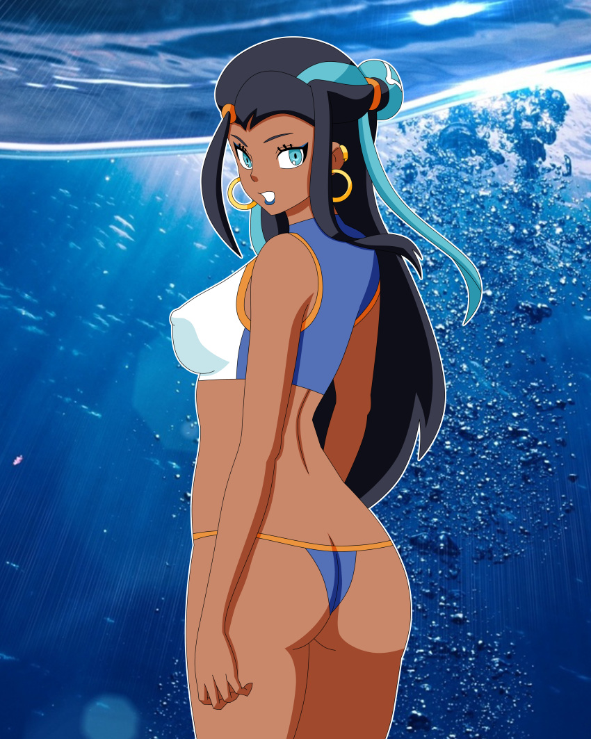 bikini dark-skinned_female female nessa_(pokemon) pervyangel pokemon pokemon_ss solo