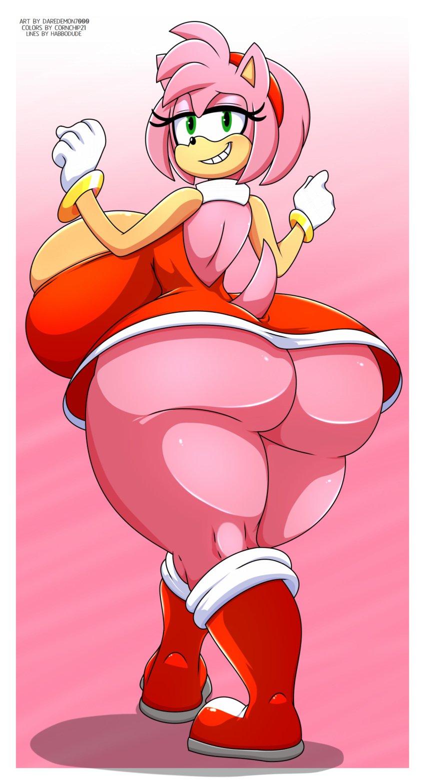 2019 amy_rose anthro big_ass big_breasts boots clothing cornchip21 daredemon7000 denizen1414 digital_media_(artwork) eyelashes female fur gloves green_eyes habbodude hedgehog hi_res hyper_breasts pink_fur pink_hair red_dress ring smile solo sonic_(series) thick_thighs voluptuous