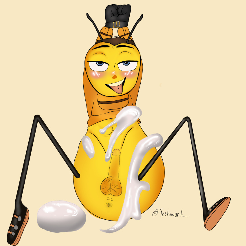 1boy 2019 barry_b_benson bee bee_movie cum dreamworks dreamworks_animation furry male male_focus male_only paramount_pictures self_upload tied_hands what yeehawart