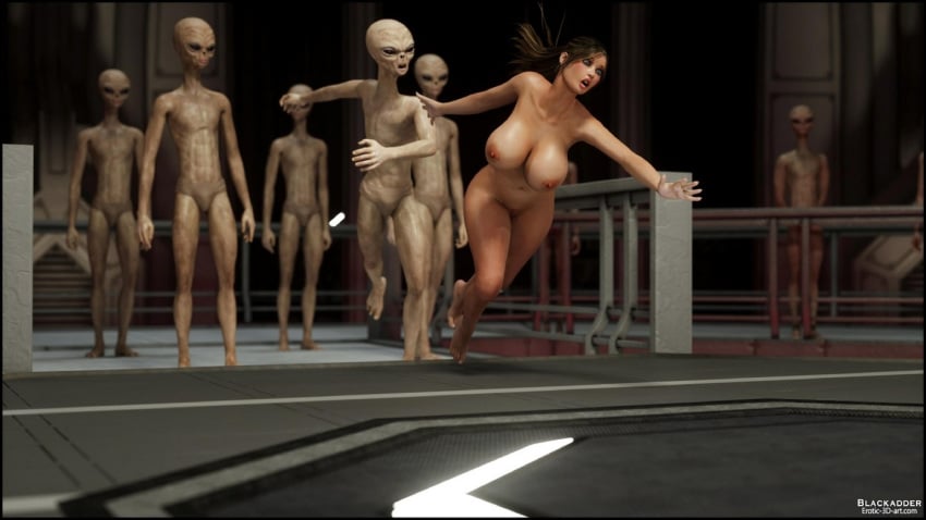 1girls 3d abducted alien alien/human alien_abduction areolae ass blackadder breasts brown_hair classic_alien gisella_moretti human imminent_rape imminent_sex interspecies large_breasts monster monster_rape multiple_boys naked nipples nude ponytail pussy rape