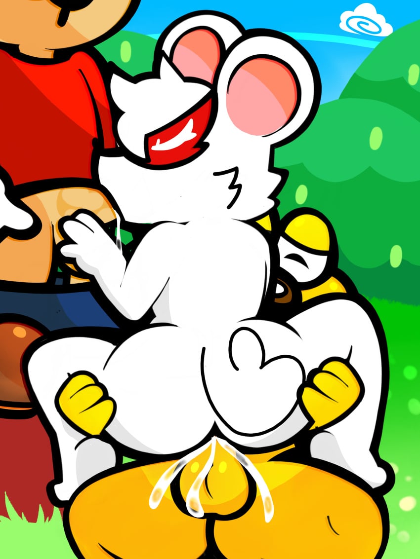 absurd_res ambiguous_penetration ass bodily_fluids closed_eyes cum cum_in_mouth cum_inside genital_fluids group group_sex hi_res koopa koops maio male mammal mario mario_(series) mario_bros mouse ms._mowz murid murine nintendo oiamoeyh oral outside_sex paper_mario paper_mario:_the_thousand_year_door penetration rodent scalie sex threesome