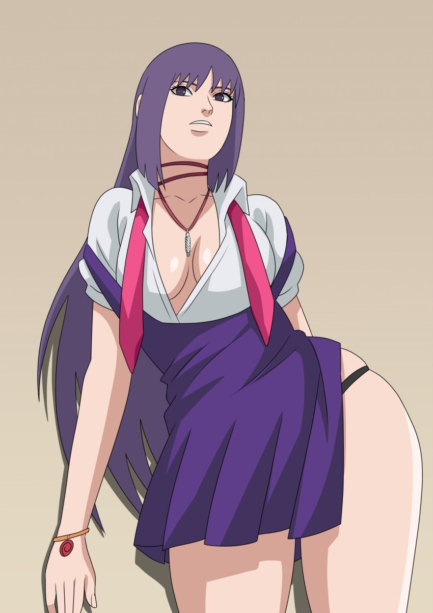 1girls against_wall big_breasts blunt_bangs blush boruto:_naruto_next_generations boruto:_two_blue_vortex bottomless bracelet braided_twintails breasts cleavage clothed_female clothing dress dress_shirt g-string hi_res kakei_sumire light-skinned_female light_skin matching_hair/eyes naruto naruto_(series) necktie ninrubio no_bra open_clothes panties partially_clothed petite post-timeskip presenting_breasts purple_eyes purple_hair shirt solo solo_focus spread_legs teenage_girl teenager topwear twintails uncensored uzumaki_symbol white_skin young younger_female