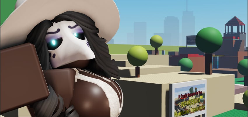 1girls 3d artist_request crossroads_(roblox) dark-skinned_female dress female plague_doctor roblox roblox_avatar robloxian source_request tagme