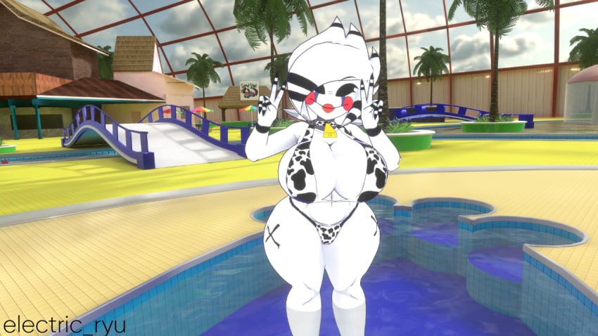 big_ass big_breasts bikini electric_ryu fazclaire's_nightclub female fnia marie_(cryptia) vrchat vrchat_avatar