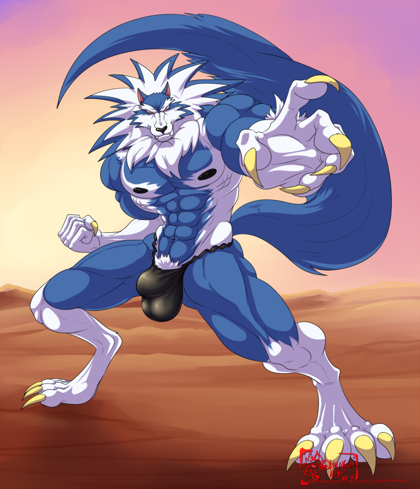 2019 4_toes 5_fingers abs anthro biceps big_muscles biped black_nose blue_fur blue_hair blue_skin bulge canid canine canis capcom claws clothed clothing darkstalkers desert digitigrade eyebrows fingers fist fundoshi fur gallon gesture gloves_(marking) hair hi_res hungothenomster japanese_clothing jon_talbain leg_markings male male_only mammal mane markings multicolored_fur multicolored_hair multicolored_skin muscular muscular_male muscular_thighs nipples pecs pointing pose pubes socks_(marking) solo standing tight_underwear toe_claws toes topless two_tone_fur two_tone_hair two_tone_skin underwear vampire_savior video_games were werecanid werecanine werewolf white_fur white_hair white_skin wolf yellow_eyes