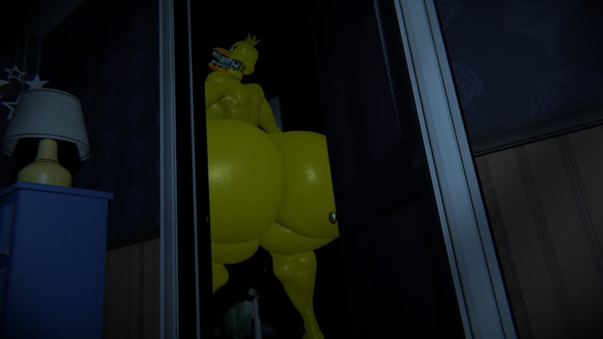 3d big_ass big_breasts big_tummy bimbo chica_(fnaf) five_nights_at_freddy's five_nights_at_freddy's_4 hyper_ass hyper_breasts nightmare_chica_(fnaf) selfupload solo vrchat vrchat_avatar wtf