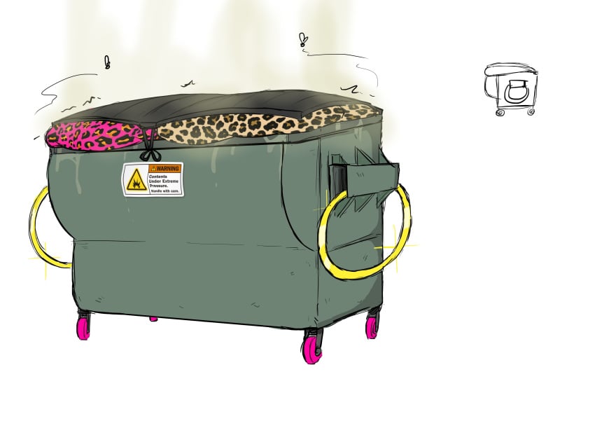 about_to_explode bimbo earings earrings fat_ass female female_only flies flies_for_smell gross huge_ass hyper hyper_ass stinky stinky_ass stuck stuck_in_object trash_can yobaba