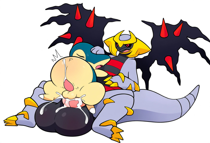 abdominal_bulge ai_generated anal anal_sex balls bodily_fluids cum cum_in_ass cum_inside cyndaquil duo erection feral from_front_position gay generation_2_pokemon generation_4_pokemon genital_fluids genitals giratina hellsonger hi_res legendary_pokemon male male/male male_penetrated male_penetrating male_penetrating_male nintendo nude open_mouth orgasm penetration penile penis pokemon pokemon_(species) red_eyes sex simple_background size_difference white_background