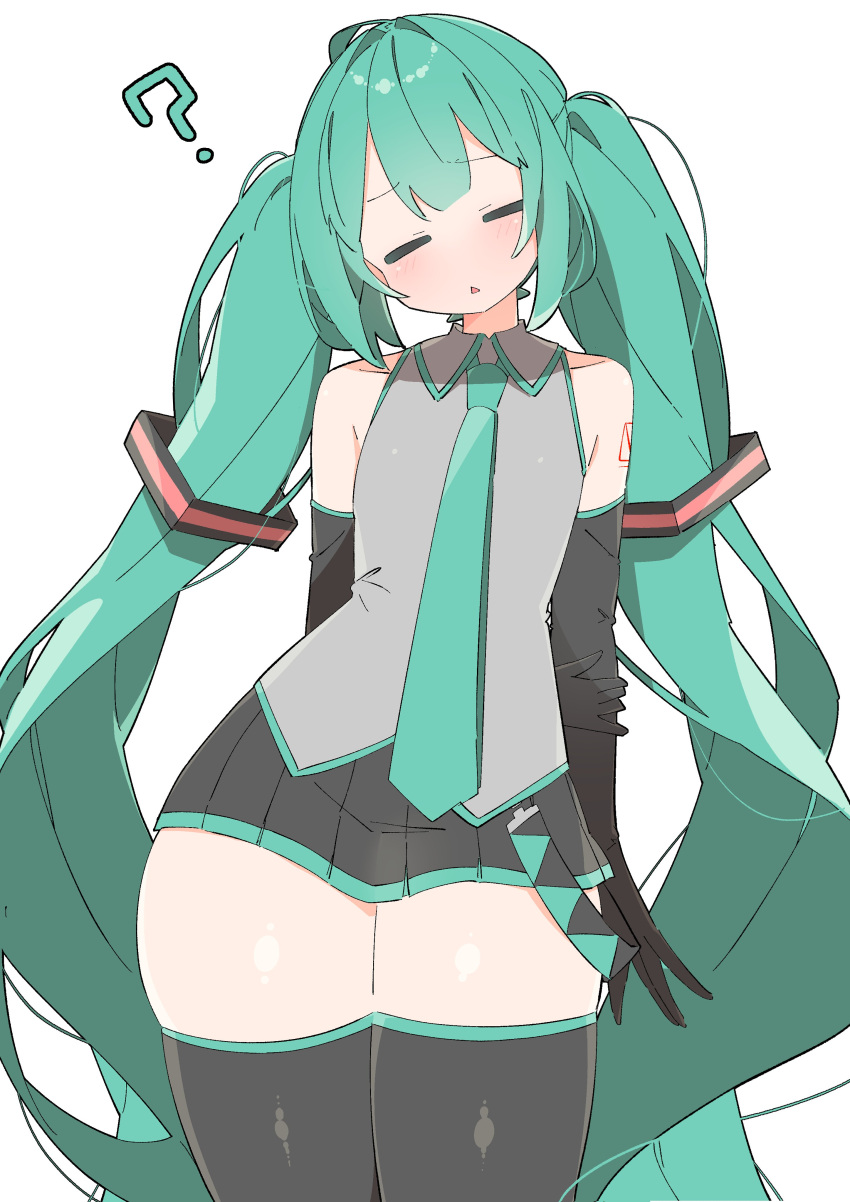 ? hatsune_miku skindentation thick_thighs thighhighs thighs uruti_2388 vocaloid