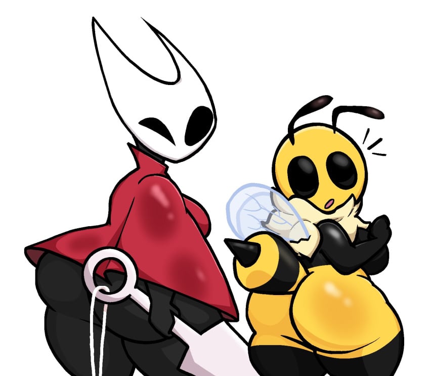 2girls ass bee big_ass big_breasts breasts bubble_butt bug_fables crossover female female_only furry hi_res hollow_knight hornet_(hollow_knight) huge_ass lewdewott tagme thick_thighs vi_(bug_fables) wide_hips