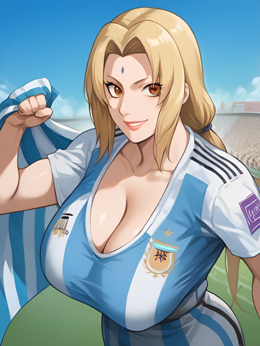 ai_generated anime argentina big_ass big_breasts big_butt bimbo blonde_hair female manga mature mature_female milf naruto naruto_(series) naruto_shippuden rxnbx selfie tsunade