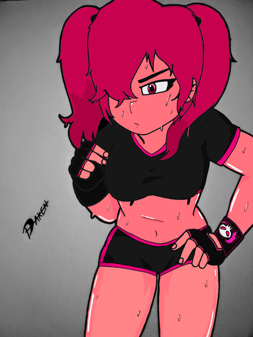 big_breasts daken_henderson(artist) original_character pink_eyes pink_hair pink_skin thick_thighs yesenia_gonzales