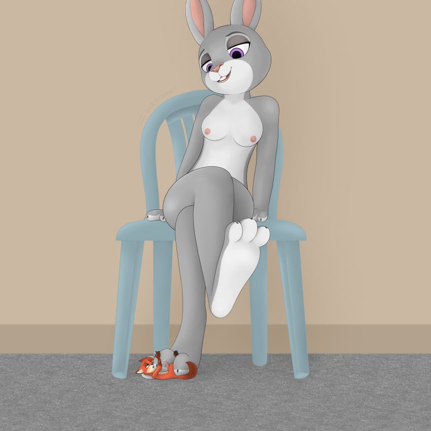 1:1 absurd_res bodily_fluids breasts canid canine cum disney female fox genital_fluids hi_res judy_hopps kitshokat lagomorph leporid macro male mammal micro micro_on_macro nick_wilde paws penis rabbit size_difference small_breasts stomped straight zootopia