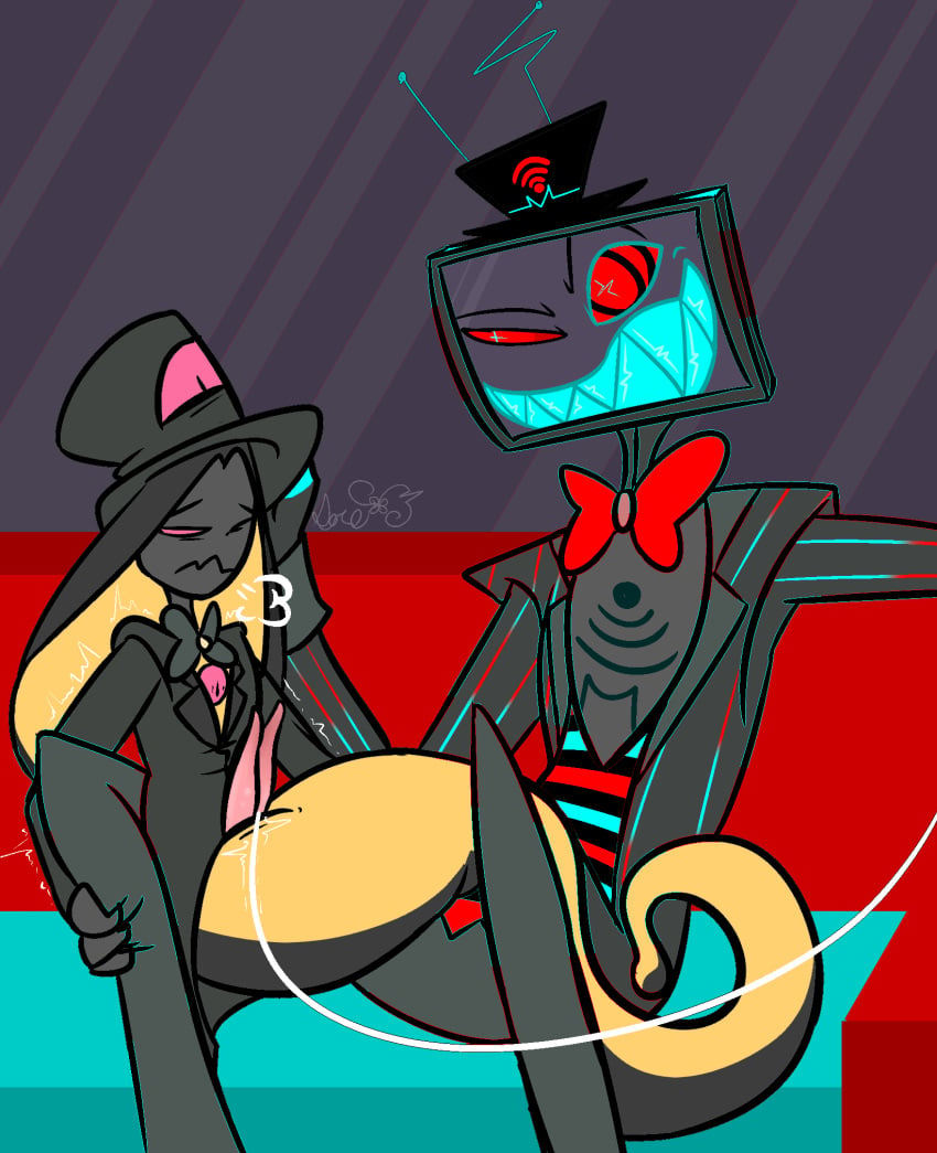 2boys diphallia diphallism gay hazbin_hotel male male/male multi_genitalia multi_penis naga penis sir_pentious_(hazbin_hotel) vox_(hazbin_hotel) yaoi