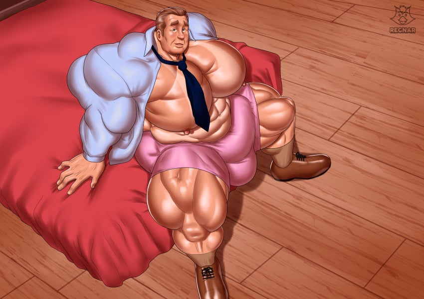 big_bulge bodybuilder bulge cock dress_shirt huge_bulge human hyper hyper_balls hyper_cock hyper_genitalia hyper_penis hyper_testicles legs_apart male male_only massive_bulge muscles muscular muscular_arms muscular_male muscular_thighs nipples on_bed penis regnar spread_legs testicles thick_thighs tie tight_clothing veins veiny_penis