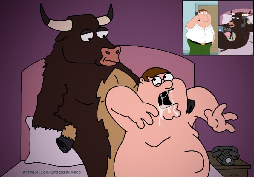 2boys anal anal_sex belly_bulge breeding_bull bull deleted_scene domination family_guy gay gay_anal gay_domination gay_sex greenzbamboo human male male/male male_focus male_only peter_griffin self_upload