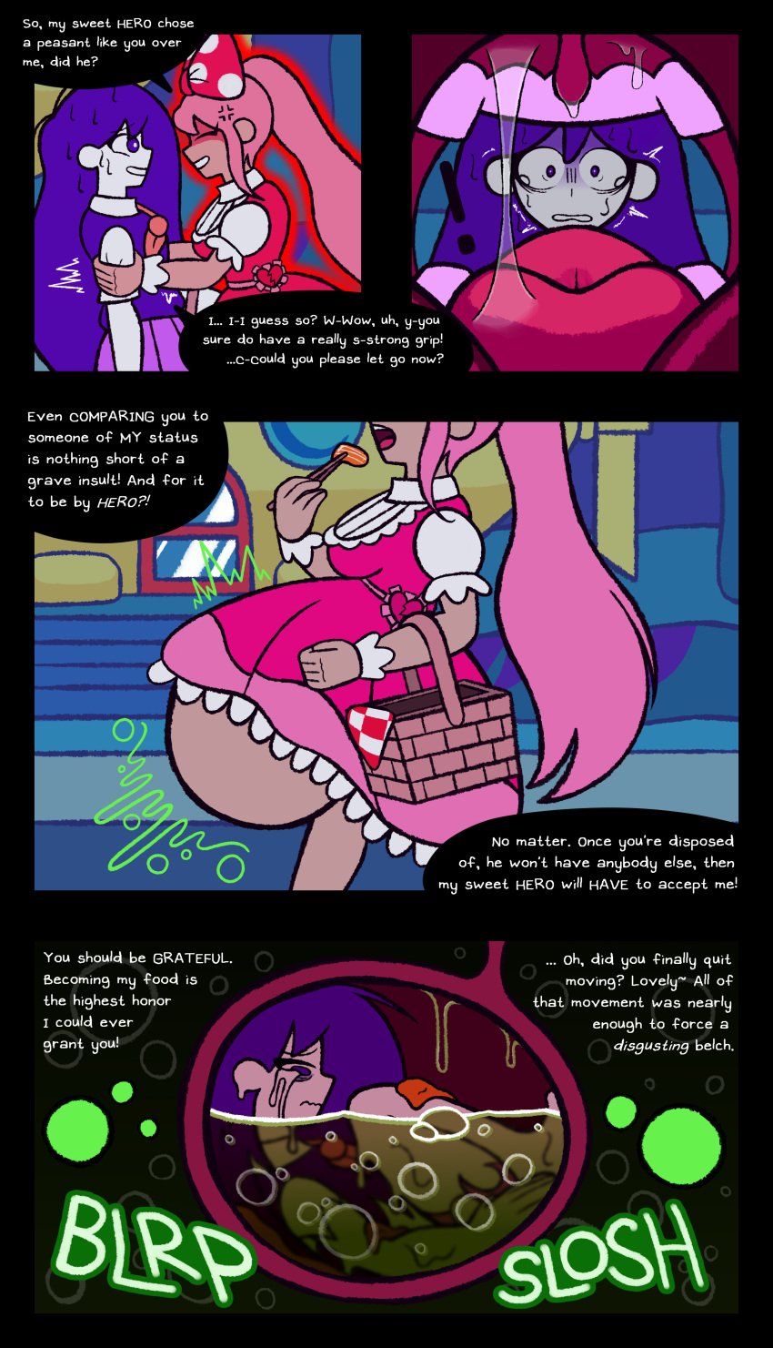 angry clothed clunkyghost mari_(omori) omori oral_vore sweetheart_(omori) text vore vore_belly