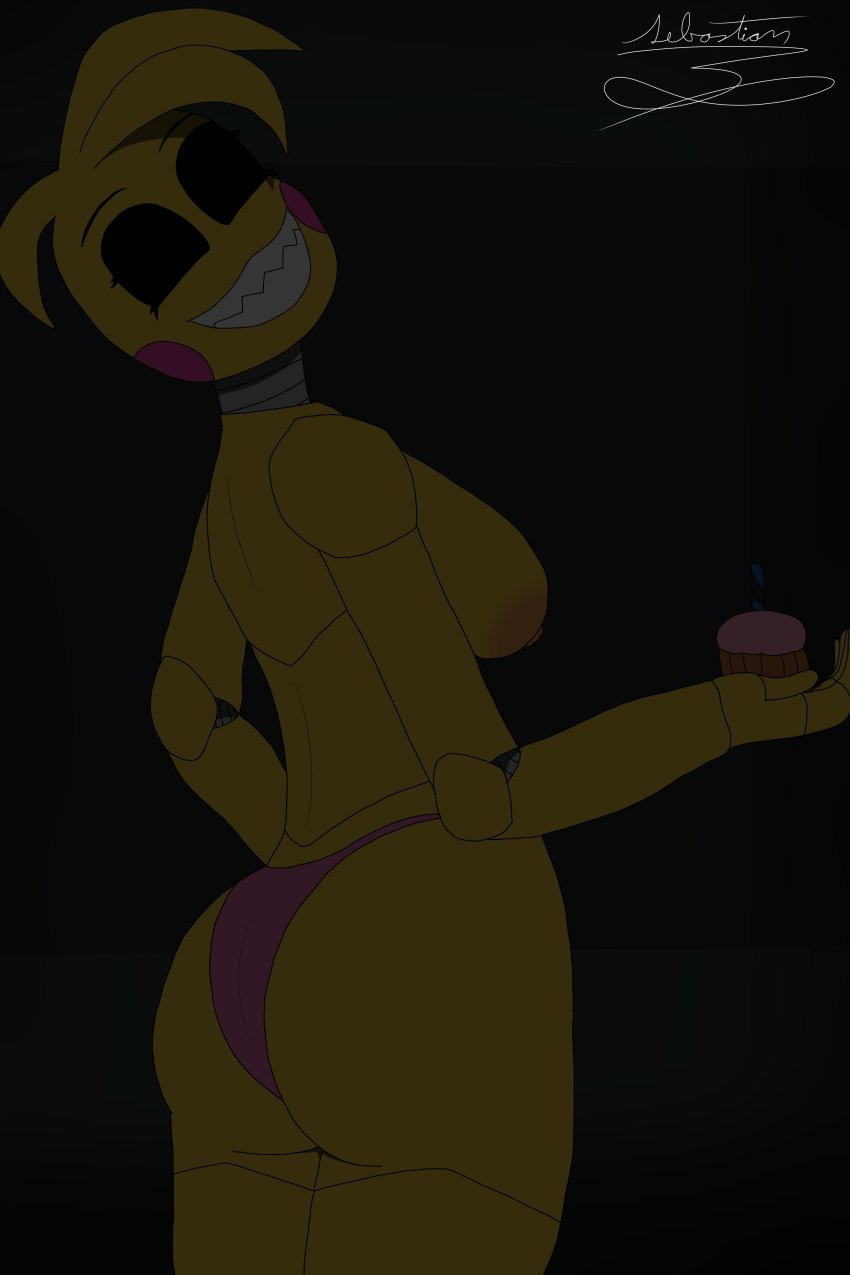 animatronic animatronic_female ass breasts five_nights_at_freddy's five_nights_at_freddy's_2 fnaf panties robot robot_girl sebastian_enrique_art solo solo_female toy_chica toy_chica_(fnaf)