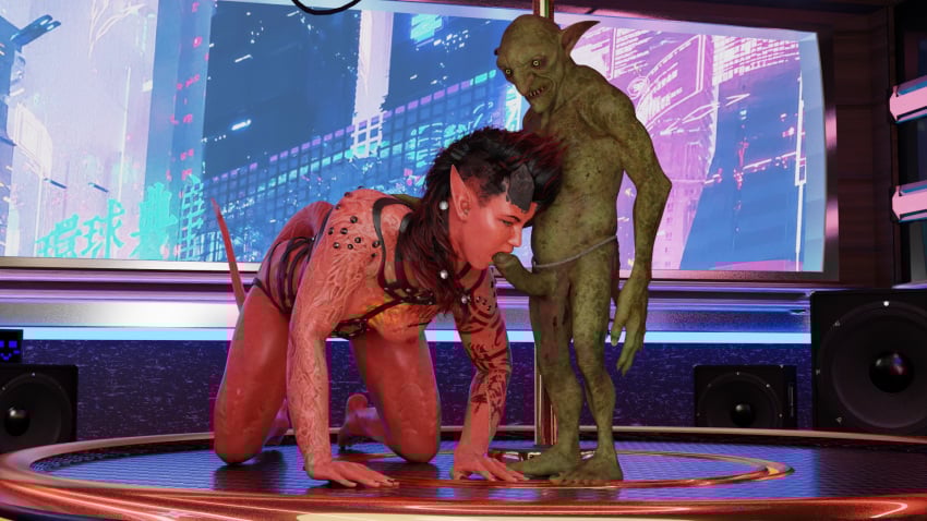 3d baldur's_gate baldur's_gate_3 domination female goblin goblin_male humiliation karlach muscular muscular_female red_body