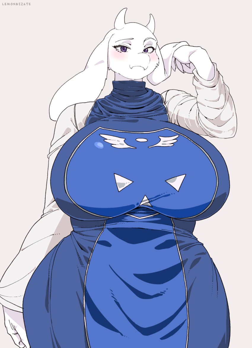 1girls anthro anthro_only artist_request big_breasts breasts deltarune female furry furry_only gigantic_breasts goat goat_mom huge_breasts large_breasts lemonbizate_(artist) massive_breasts purple_clothes solo ss2 toby_fox toriel undertale undertale_(series) white_body white_fur