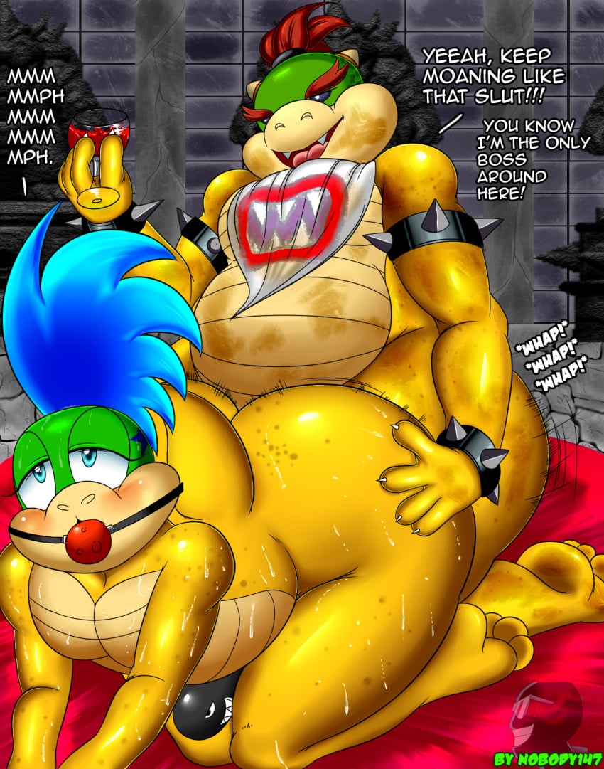 ass big_ass big_butt bowser_jr. bullet_bill digital_media_(artwork) duo hi_res huge_ass koopaling larry_koopa male male_only malesub mario_(series) nintendo nobody147 super_mario_bros. video_games