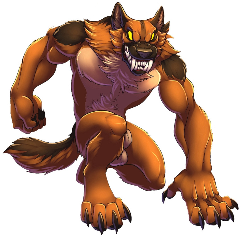 1:1 animal_genitalia anthro anthro_only balls blizzard_entertainment canid canine furry hi_res male male_only mammal muscular muscular_male no_humans sheath shepherd solo tattoo video_games warcraft were werecanid werecanine werewolf worgen world_of_warcraft