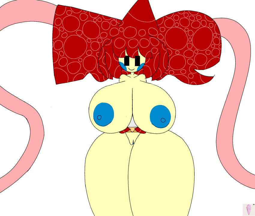 blue_nipples chara_storm chara_storm_(original_character) command_block hyper_breasts hyper_thighs light-skinned_female light_skin looking_at_viewer naked naked_female pussy red_hair simple_eyes smiling standing tentacle weird_head