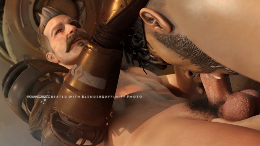 2boys 3d 3d_(artwork) 3d_model apex_legends artist_name balls ballsack bara beard brown_eyes brown_hair ckang2021 cum cum_in_mouth eating_cum electronic_arts erection eye_patch facial_hair fuse_(apex_legends) gay gay_blowjob gay_oral gay_sex grey_hair human indoor_nudity indoors indoors_sex male male/male male_nipples male_only male_pubic_hair manly mature_male mirage_(apex_legends) mustache obstructed_eye penis respawn_entertainment scrotum smooth_penis soul_patch tasting_cum testicles