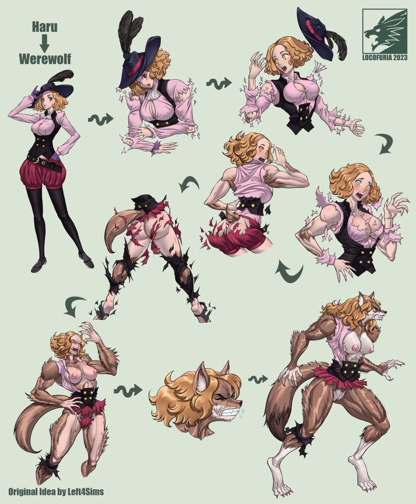 anthro ass_expansion brainwashing breast_expansion clothing corruption eye_color_change female furry hair_growth haru_okumura human human_to_anthro januwerey large_ass large_breasts locofuria nipples pale_skin persona persona_5 personality_change phantom_thief_suit ripped_clothing skin_color_change thick_thighs thigh_expansion transformation were werecanid werecanine werewolf wide_hips