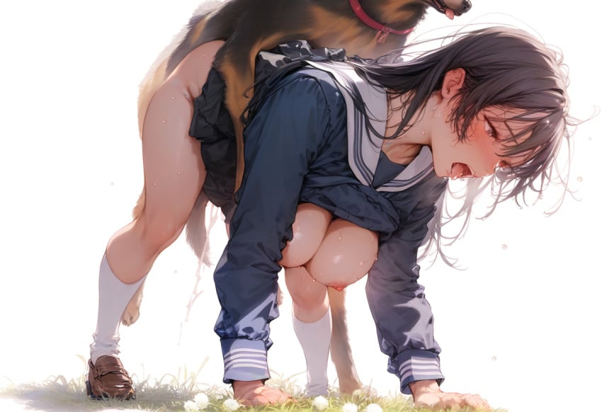 1animal 1girls 2d ai_generated bestiality big_breasts black_eyes black_hair blush blushing breasts canine canine_on_human cleavage clothed clothed_sex cum cum_dripping cum_inside dog doggy_style domestic_dog erect_nipples feral_dominating_female feral_dominating_human feral_on_female feral_on_human feral_penetrating fucked_silly interspecies interspecies_sex long_hair looking_pleasured mostly_clothed nanikasan17761 nipples open_mouth school_uniform schoolgirl sex skirt skirt_up socks sweat thick_thighs thighs tongue zoophilia