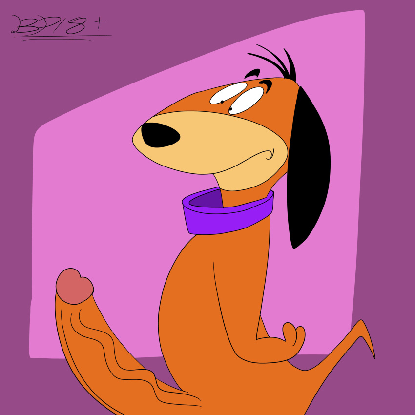 anthro augie_doggie_and_doggie_daddy big_penis blastprocessing16 canine cartoony collar dilf dog doggie_daddy erection hanna-barbera hi_res huge_cock penis surprised_face