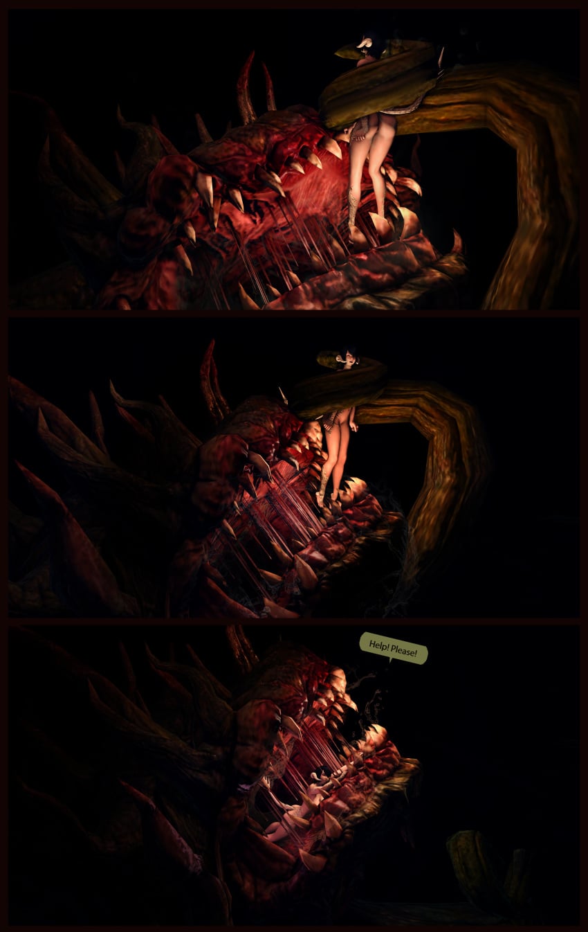 au_ra auri_lover campfire eaten_alive final_fantasy_xiv highlander hyur inside_stomach knight malboro melting_clothes miqo'te monk monster monster_on_female morbol saliva sex swallowed_whole tentacle vore vore_belly witch_hat