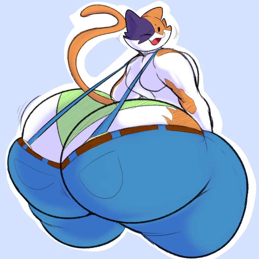 anthro ass big_butt butt_focus calico_cat cute_expression domestic_cat epic_games felid feline felis fortnite hi_res huge_butt looking_at_viewer male male_only mammal meowscles_(fortnite) muscular muscular_anthro muscular_male solo stretched_belt tagme tail terito thick_thighs underwear wide_hips