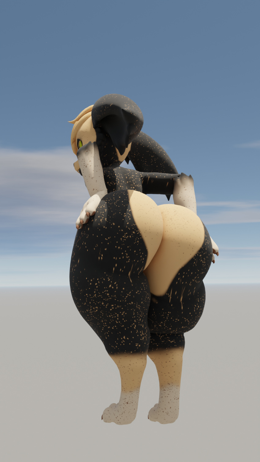 anthro ass ass_up big_butt cookiead69 female female/female fur genitals hi_res hobkin nude presenting presenting_hindquarters presenting_pussy pussy simple_background solo vaginal_penetration