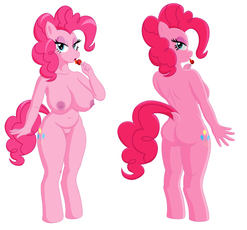 absurd_res anthro ass bedroom_eyes big_breasts breasts equid equine female friendship_is_magic furry half-closed_eyes hi_res mammal my_little_pony pinkie_pie_(mlp) pussy seductive steelph straight_hair