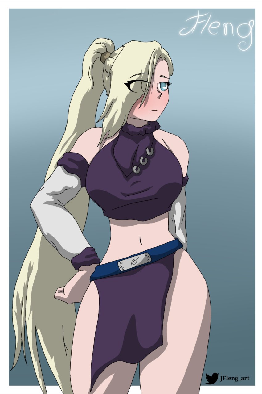 1girls almost_naked almost_nude blonde_hair female female_focus female_only girl hips ino_yamanaka ino_yamanaka(genin) jfleng naruto naruto_(classic) naruto_shippuden thick_hips thick_legs thick_thighs young