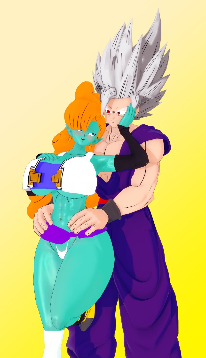 1boy 1girls bautiithemasterhero beast beast_mode couple dragon_ball dragon_ball_super dragon_ball_z female gohan_beast male panties race_of_hera red_eyes skirt son_gohan st tagme white_panties zangya