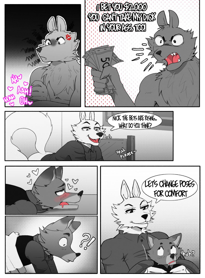 anal anthro bet canid canine canis comic disney duo fox glebyshka78 group hi_res male male/male mammal nick_wilde sex trio wolf zootopia