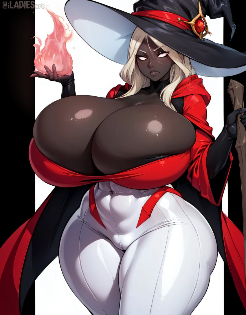 1girls ai_generated big_breasts breasts cleavage cleavage_overflow dark-skinned_female dark_skin female female female_only huge_breasts iladiesart large_breasts massive_breasts tagme